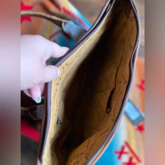 Axis Print Cowhide Shoulder Bag - Picture 4 of 5